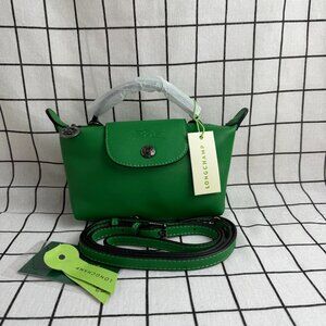 NWT LONGCHAMP LE PLIAGE XTRA XS POUCH Green